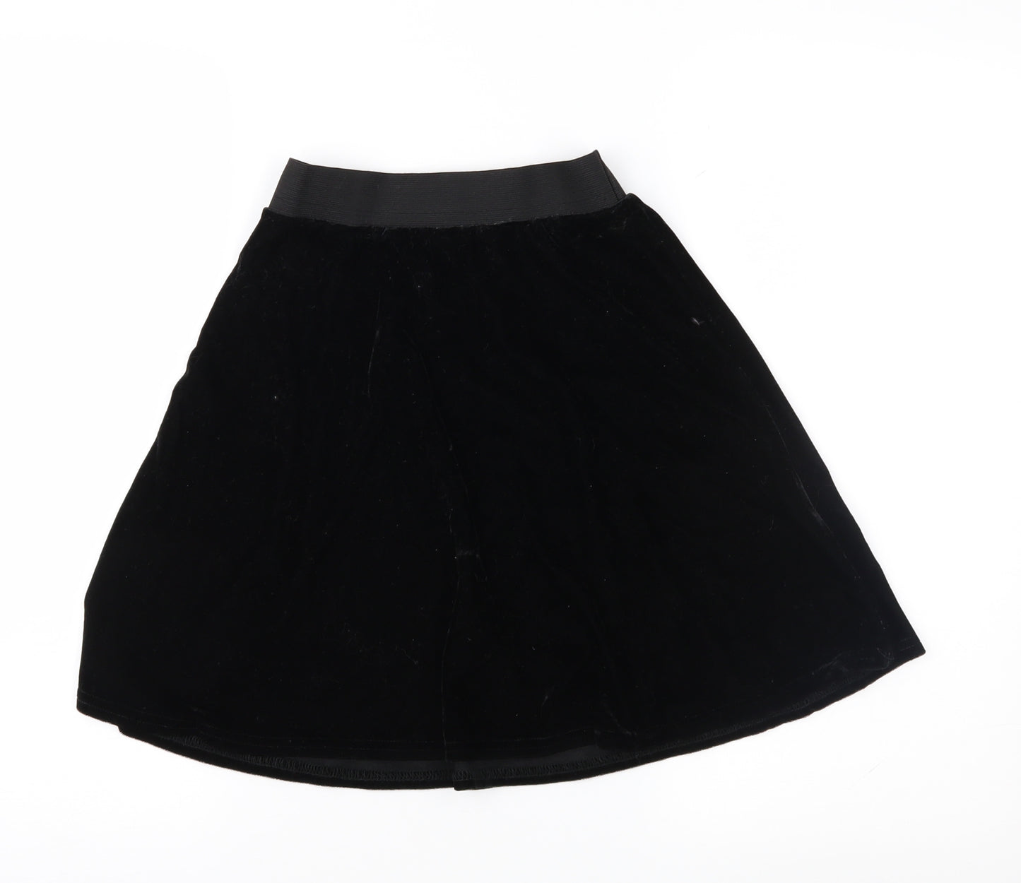 Preworn Womens Black  Velour Flare Skirt Size 26 in