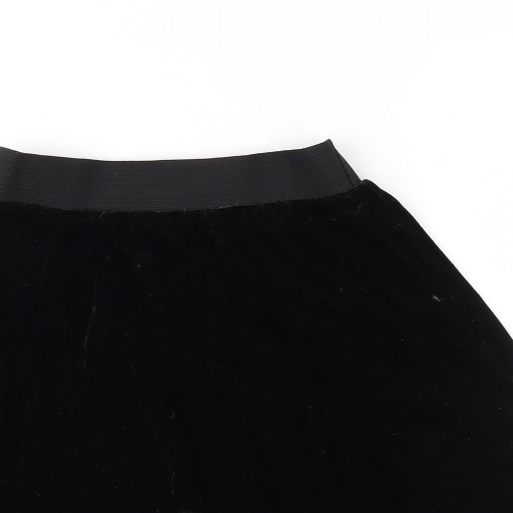 Preworn Womens Black  Velour Flare Skirt Size 26 in