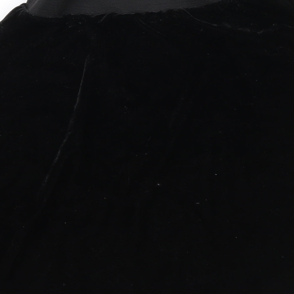 Preworn Womens Black  Velour Flare Skirt Size 26 in