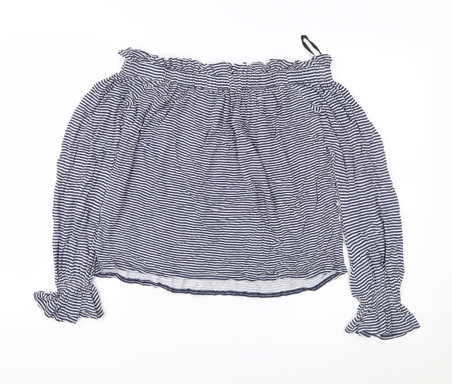 Atmosphere Womens Blue Striped  Basic Blouse Size 14