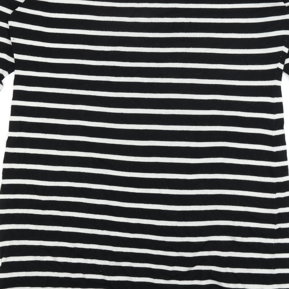 Sugarhill Womens Black Striped  Tunic T-Shirt Size 18