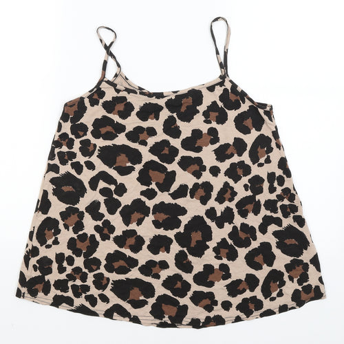 Boohoo Womens Brown Animal Print  Camisole Tank Size 8