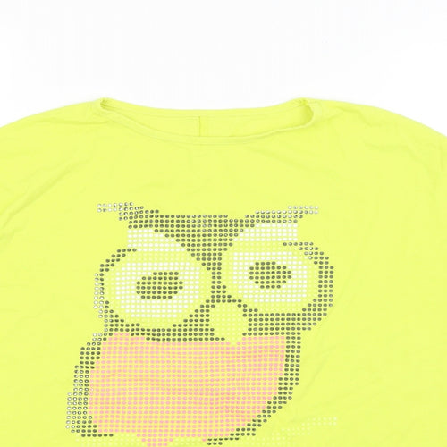 Preworn Womens Yellow   Basic T-Shirt Size 10  - owl