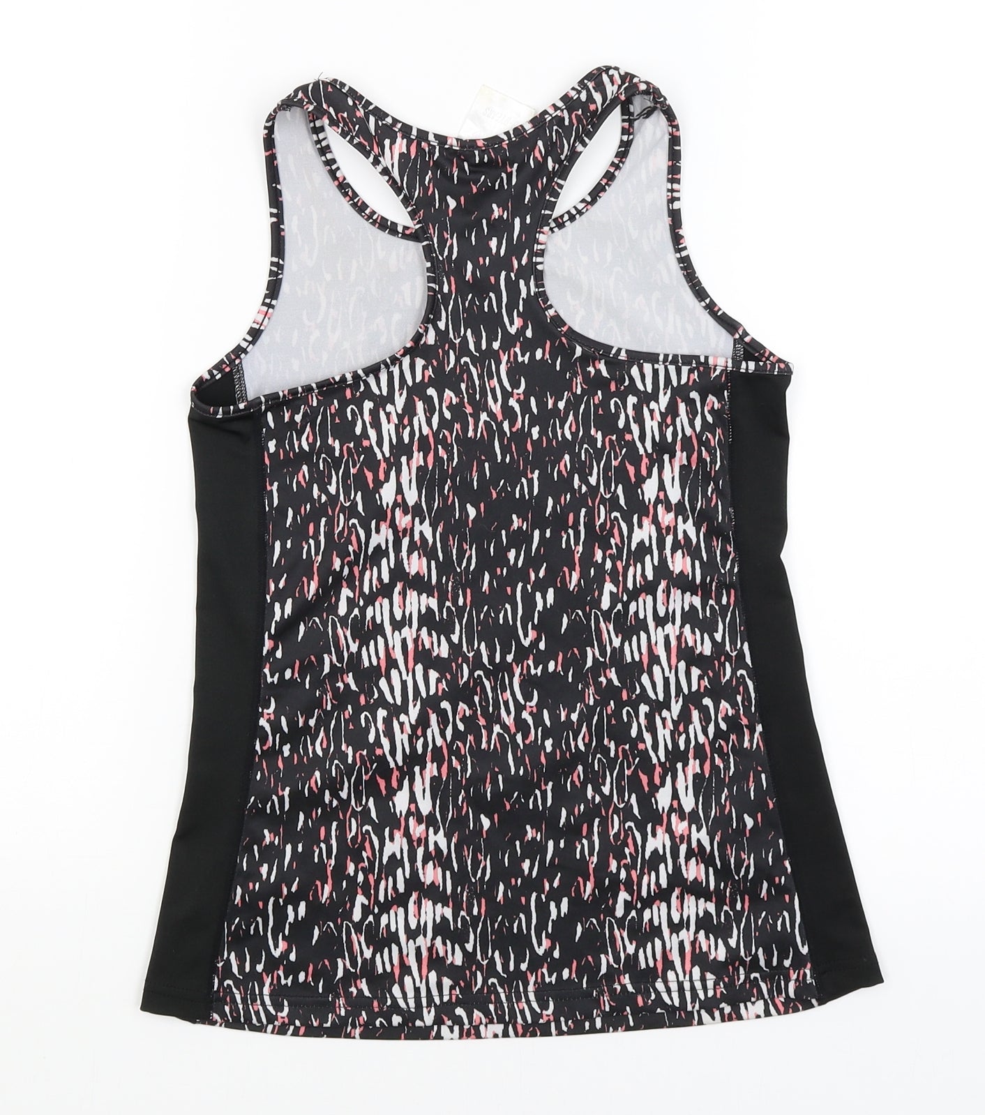 Active Fit Girls Black Animal Print  Basic Tank Size 8-9 Years