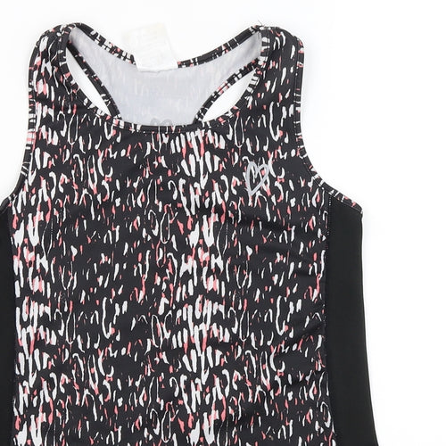 Active Fit Girls Black Animal Print  Basic Tank Size 8-9 Years