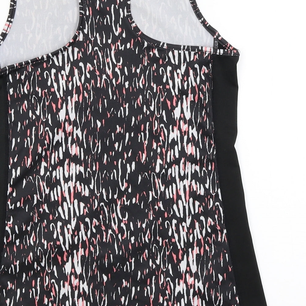 Active Fit Girls Black Animal Print  Basic Tank Size 8-9 Years