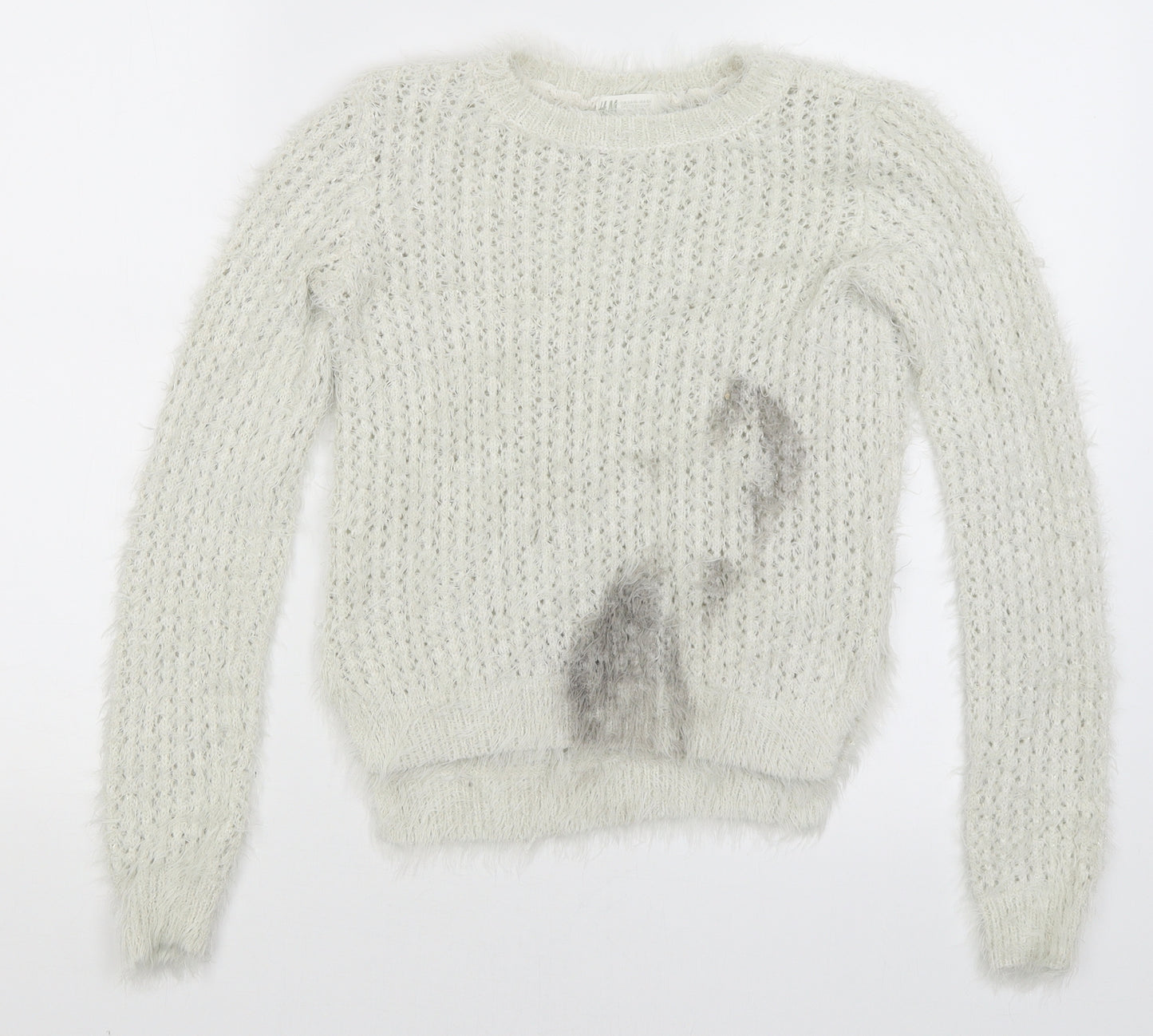 H&M Girls White   Pullover Jumper Size 9-10 Years