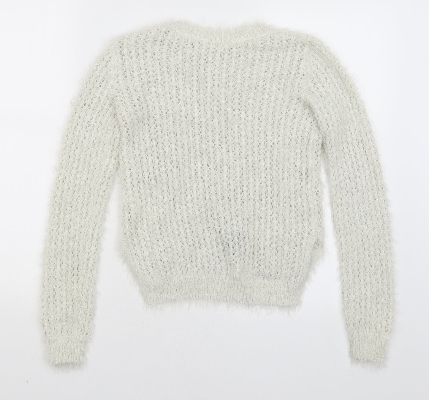 H&M Girls White   Pullover Jumper Size 9-10 Years