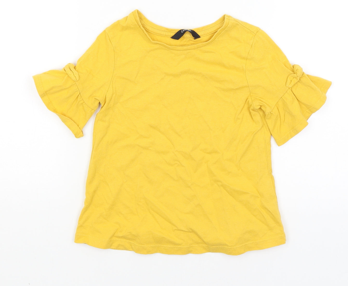 George Girls Yellow   Basic T-Shirt Size 3-4 Years