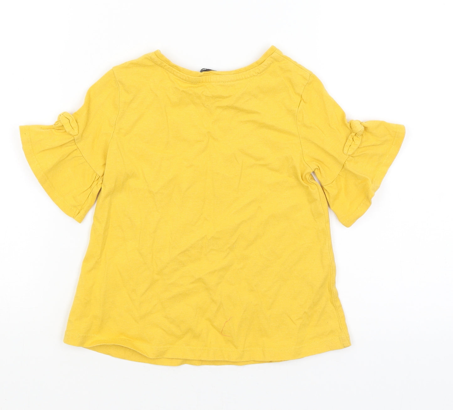 George Girls Yellow   Basic T-Shirt Size 3-4 Years