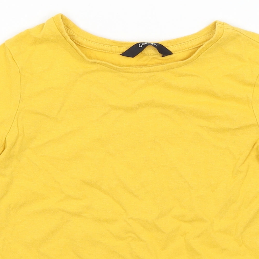 George Girls Yellow   Basic T-Shirt Size 3-4 Years