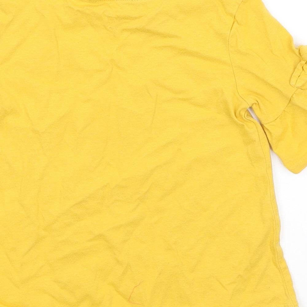 George Girls Yellow   Basic T-Shirt Size 3-4 Years