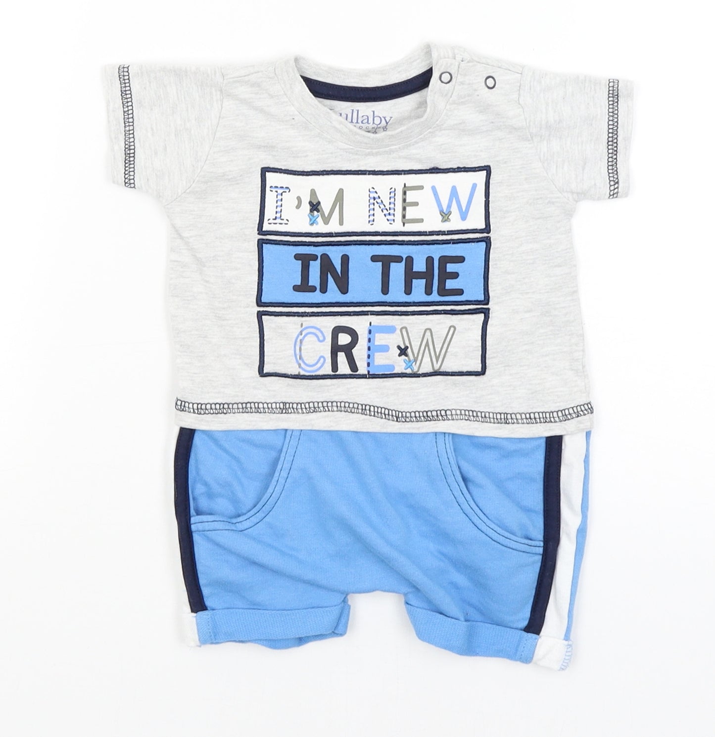 Lullaby Baby Grey   Babygrow One-Piece Size Newborn  - New in the crew