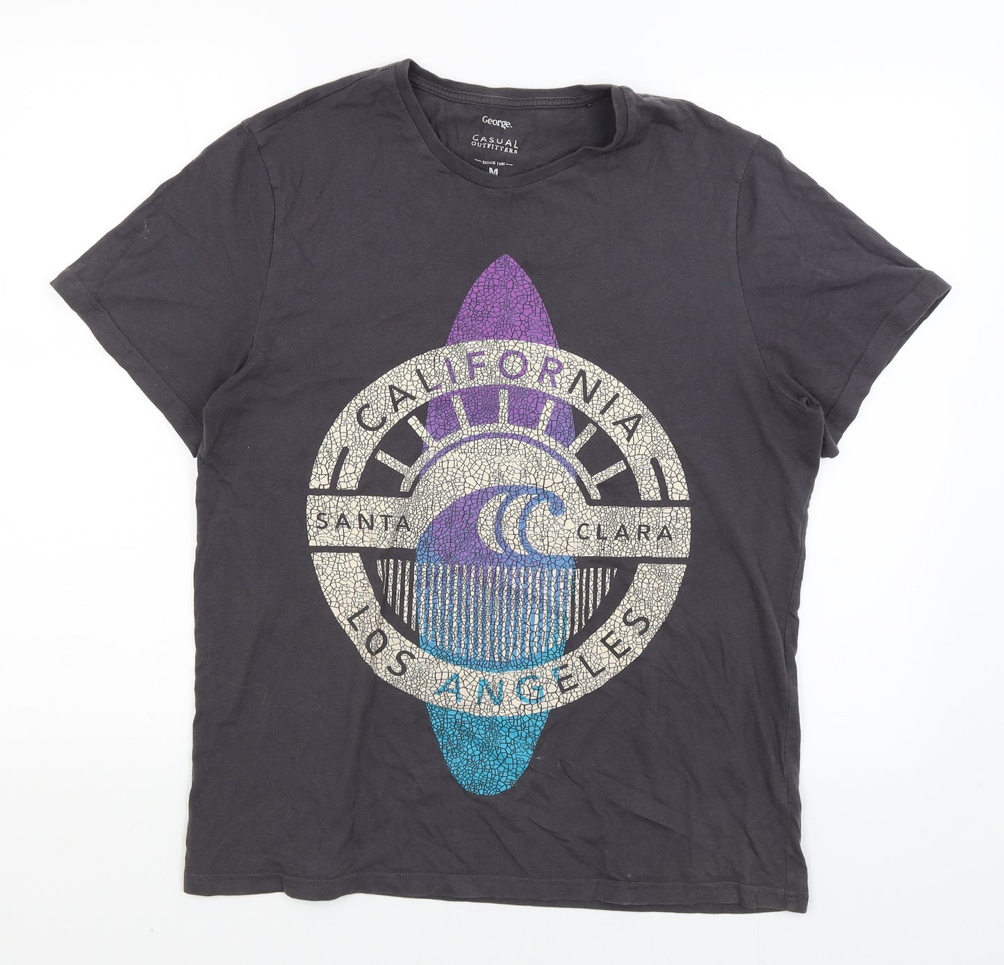George Mens Grey    T-Shirt Size M  - California