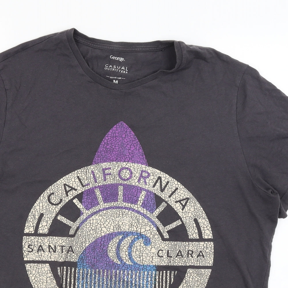 George Mens Grey    T-Shirt Size M  - California
