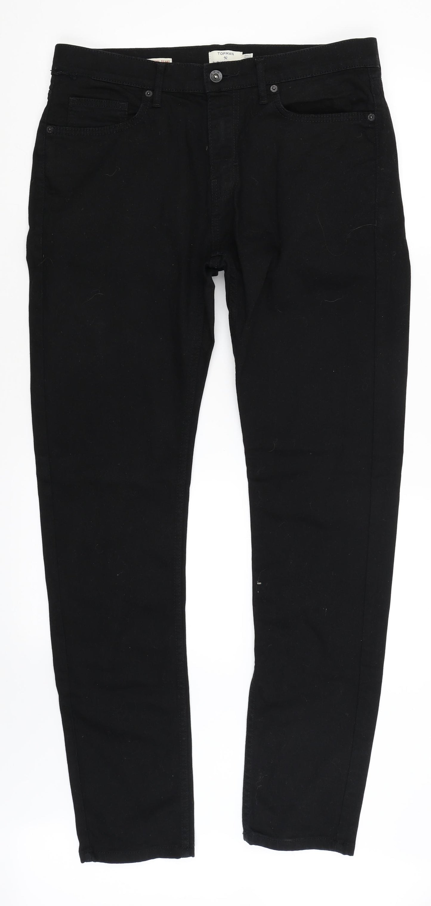 Topman Mens Black   Straight Jeans Size 34 in L32 in