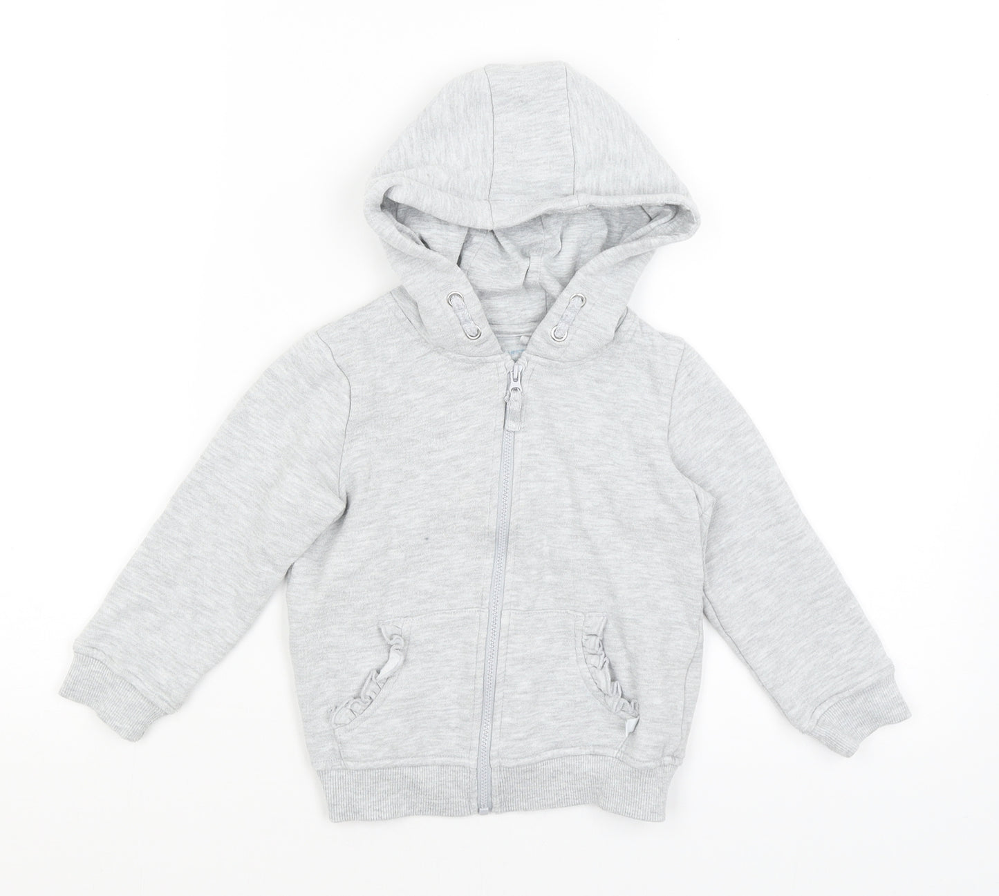 Primark Girls Grey   Full Zip Hoodie Size 3-4 Years