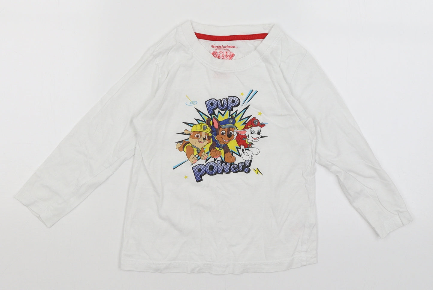 Primark Boys White   Basic T-Shirt Size 3-4 Years  - Paw Patrol