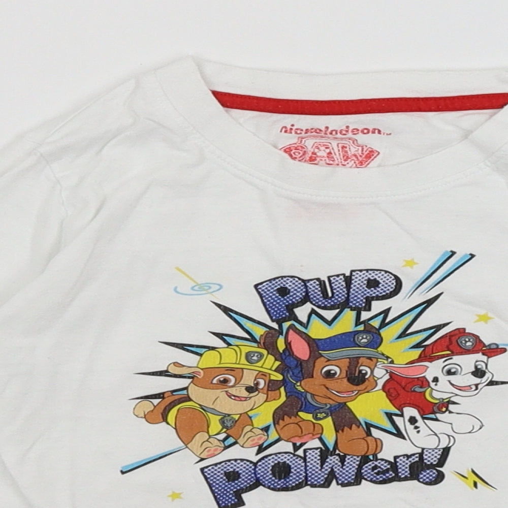 Primark Boys White   Basic T-Shirt Size 3-4 Years  - Paw Patrol