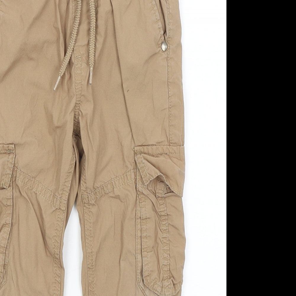 F&F Boys Brown   Cargo Trousers Size 4-5 Years