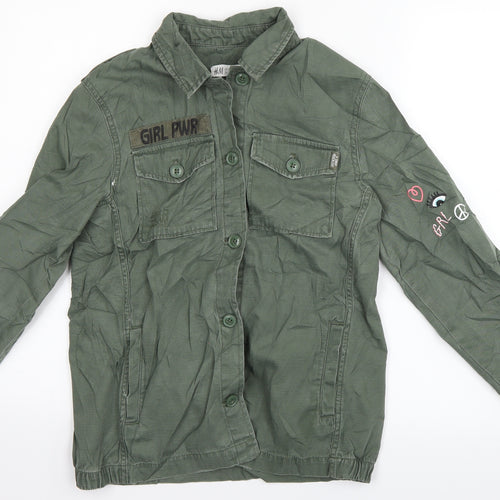 H&M Girls Green   Basic Jacket Jacket Size 11-12 Years