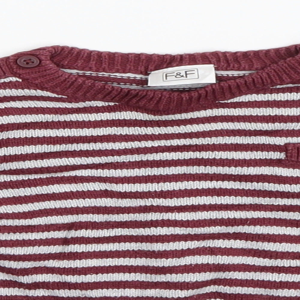 F&F Baby Red Striped  Basic T-Shirt Size 6-9 Months