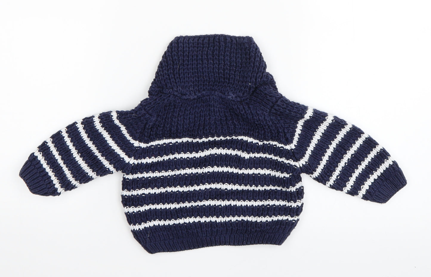 Marks and Spencer Baby Blue Striped  Pullover Jumper Size 6-9 Months