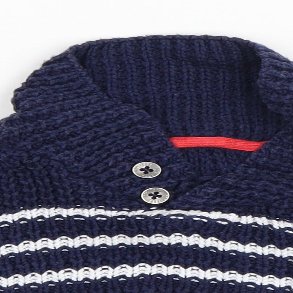 Marks and Spencer Baby Blue Striped  Pullover Jumper Size 6-9 Months