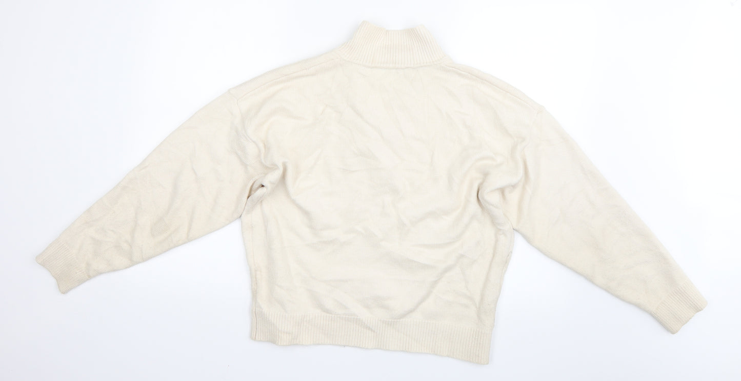 Zara Womens Ivory   Pullover Jumper Size L