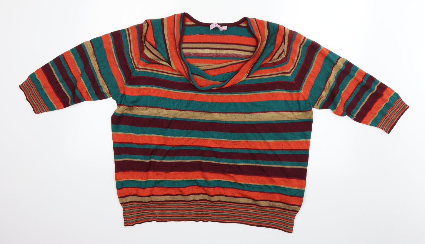 Per Una Womens Multicoloured Striped  Basic Blouse Size 22