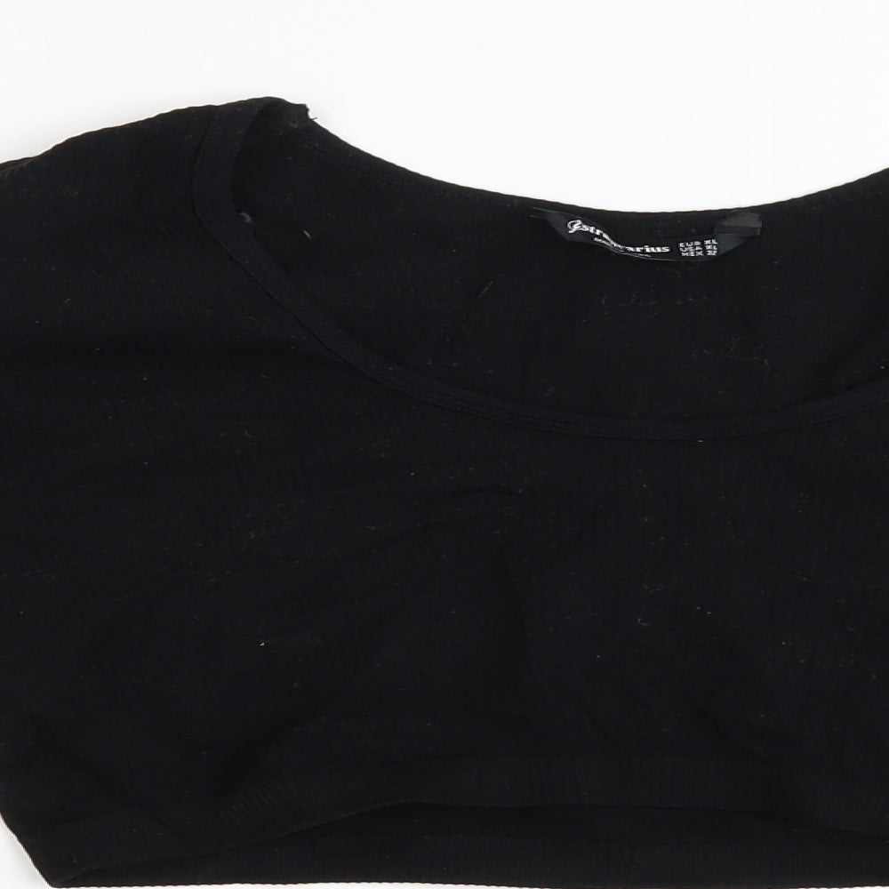 Stradivarius Womens Black   Cropped T-Shirt Size XL