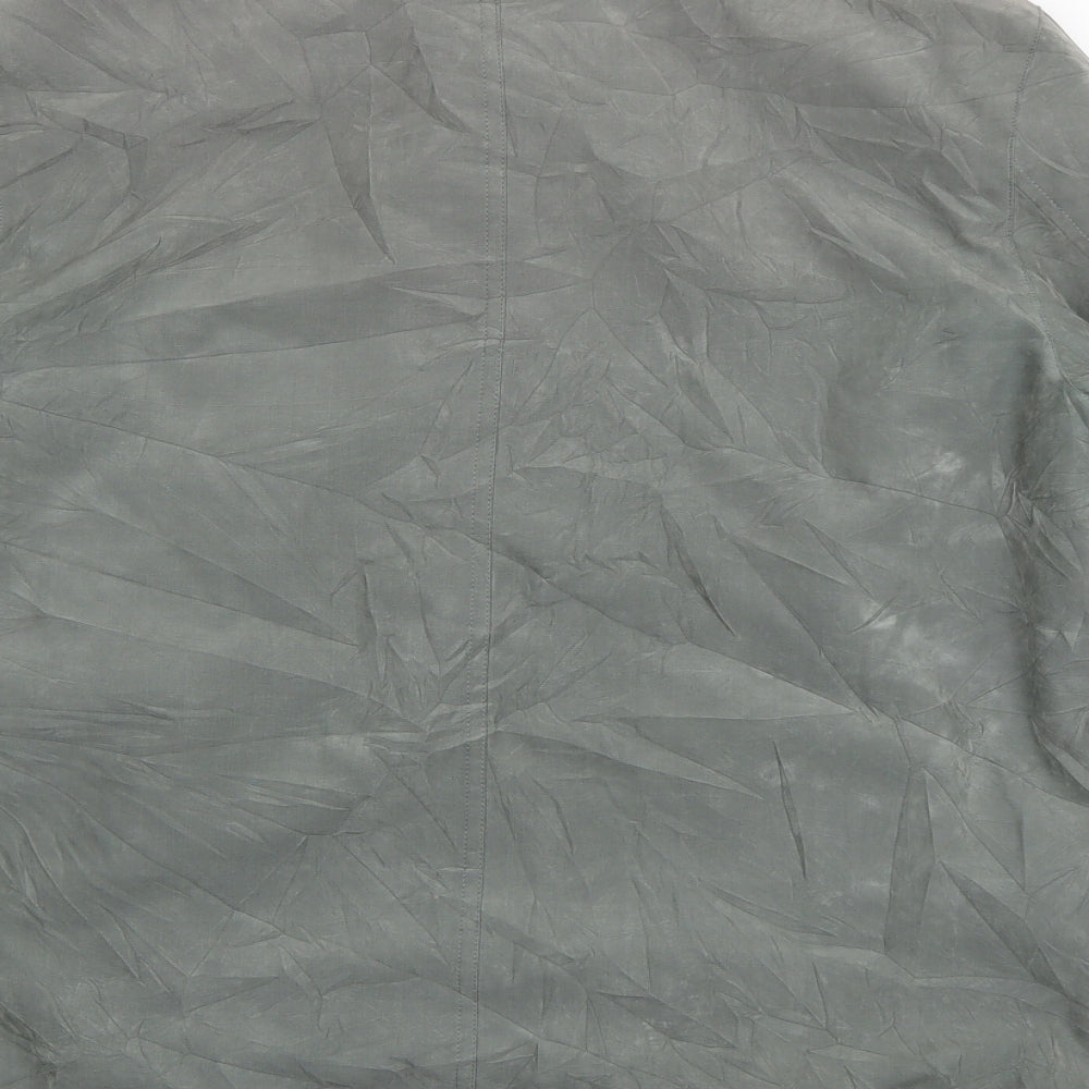 Greenwoods Casual Mens Green  Satin Bomber Jacket Coat Size S