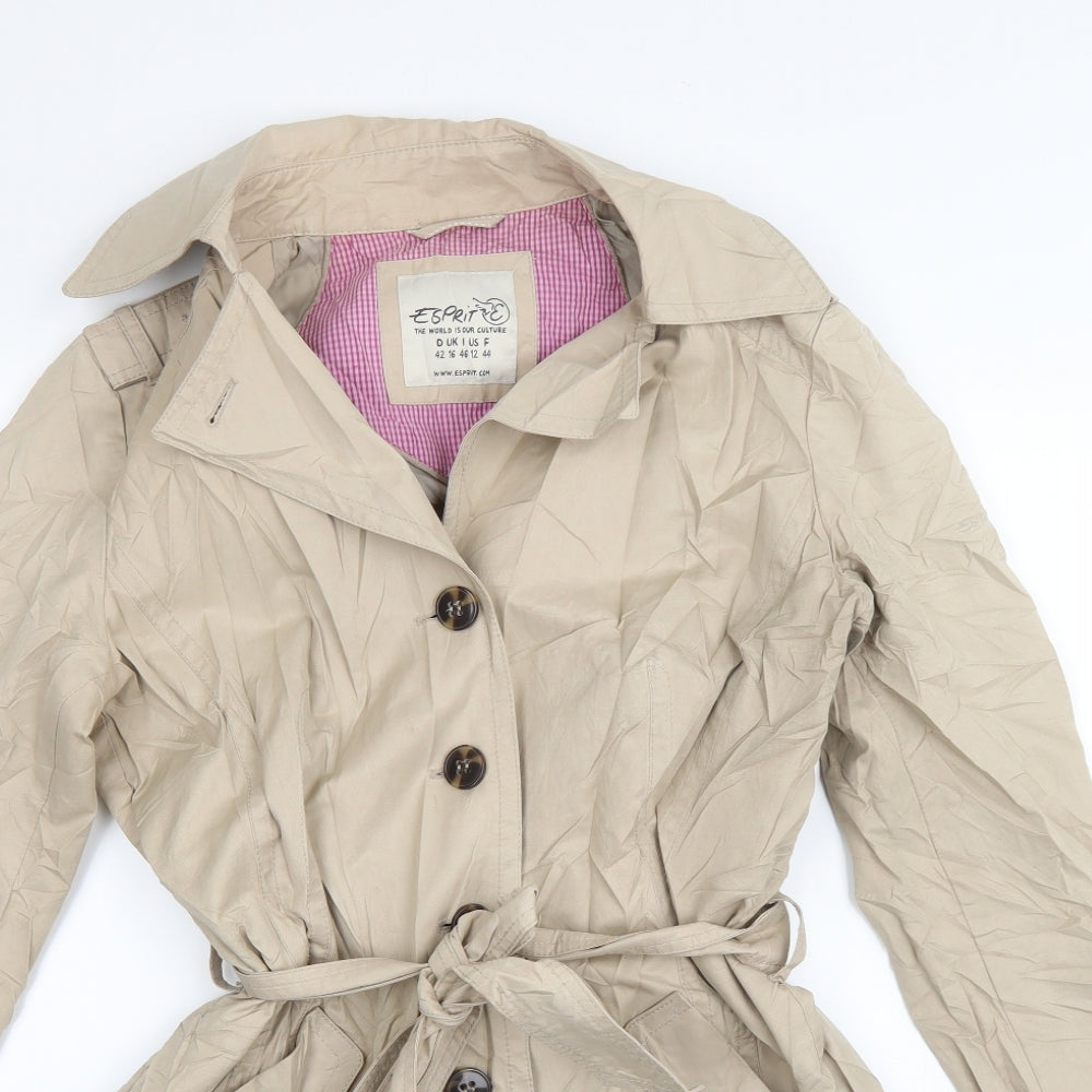 Espirit Womens Beige   Trench Coat Coat Size 16
