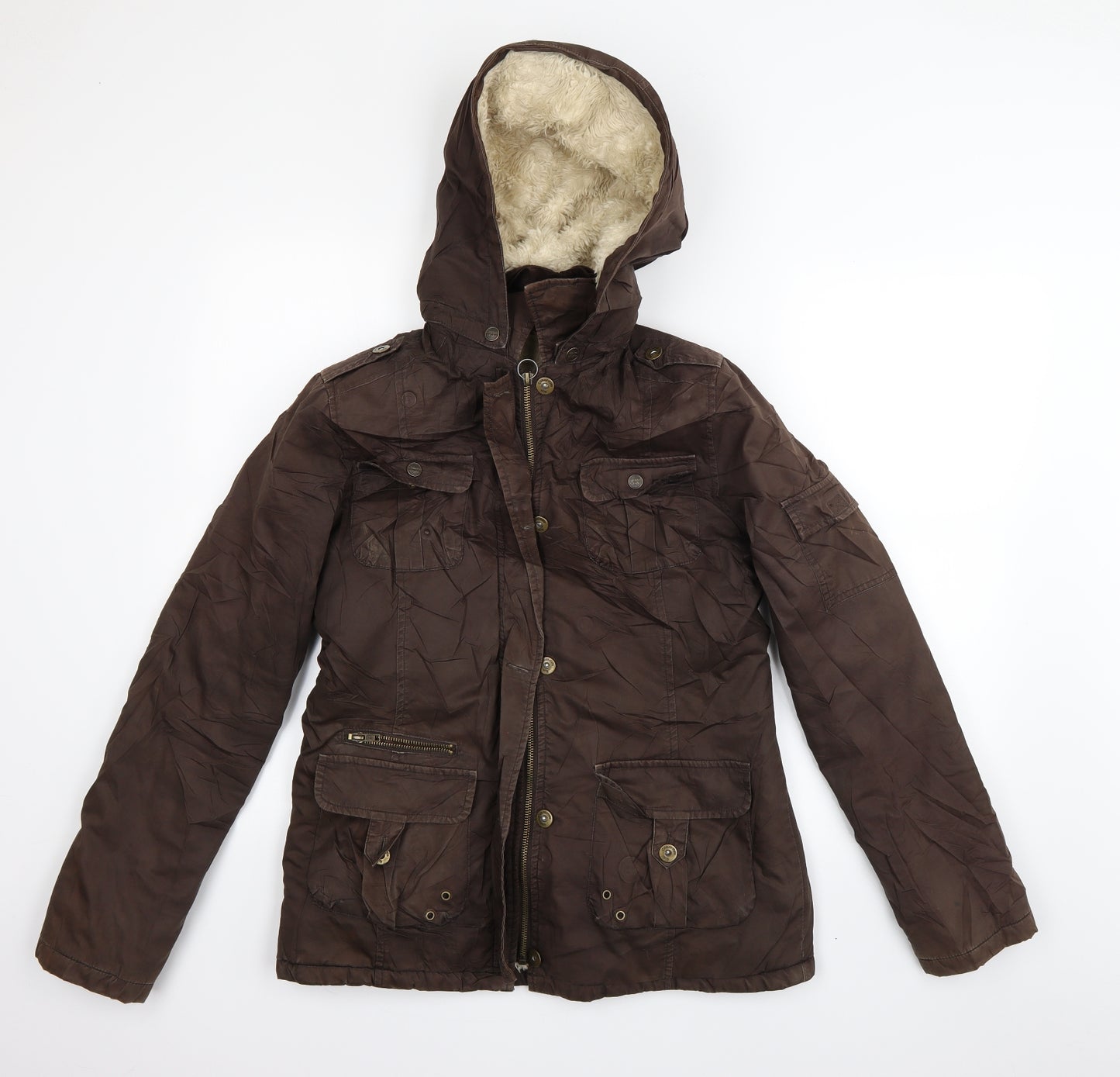 Zara Girls Brown   Parka Coat Size 13-14 Years