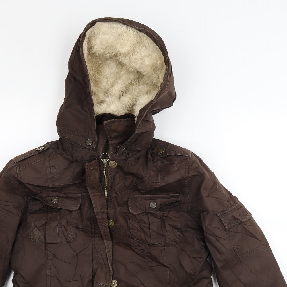 Zara Girls Brown   Parka Coat Size 13-14 Years