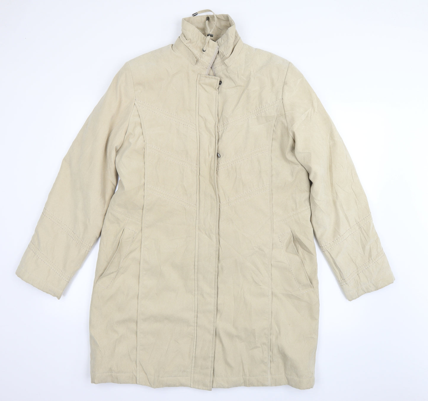 Klass Womens Beige   Quilted Coat Size S