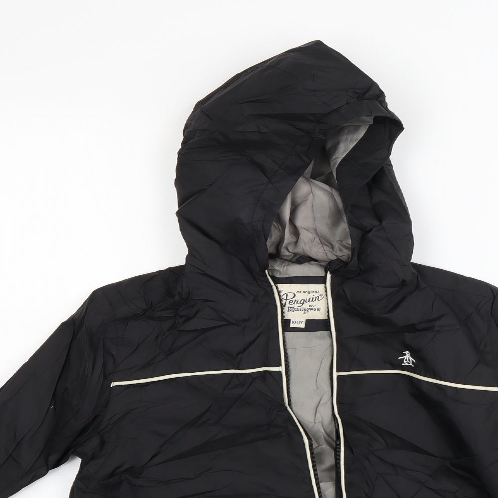 Original Penguin Boys Black   Windbreaker Coat Size 10-11 Years