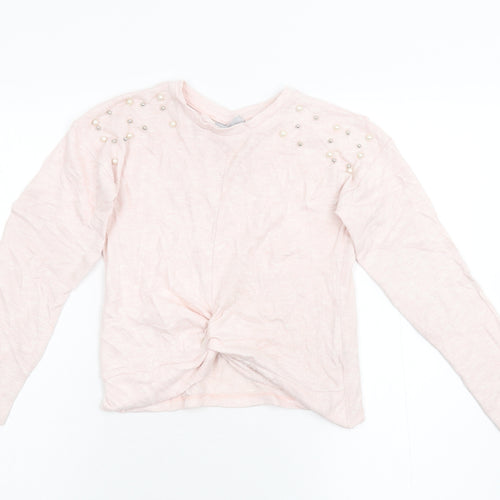 I Love Girlswear Girls Pink  Knit Pullover Jumper Size 9 Years
