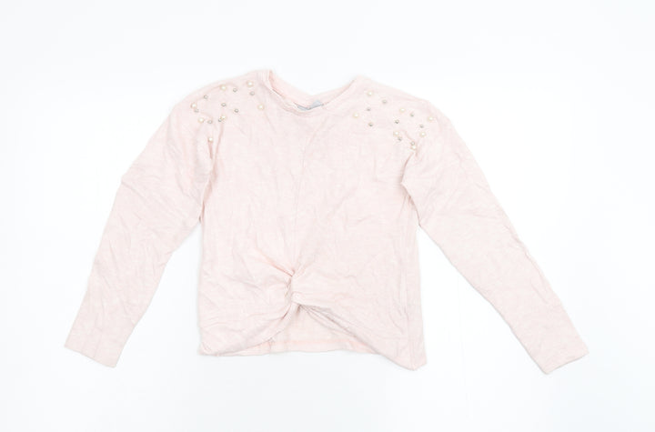 I Love Girlswear Girls Pink  Knit Pullover Jumper Size 9 Years