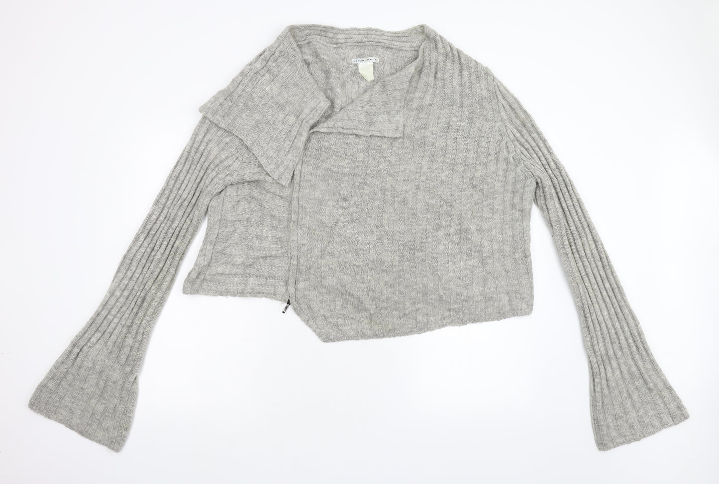 Sarah Pacini Womens Grey  Knit Cardigan Jumper Size L