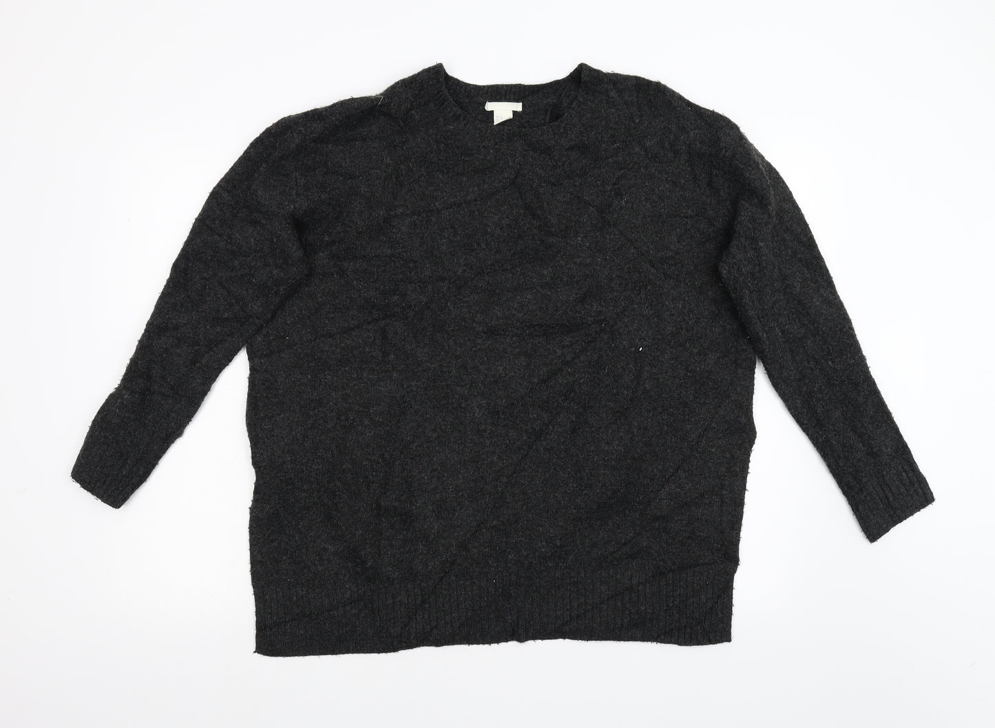 H&M Womens Black  Knit Pullover Jumper Size M