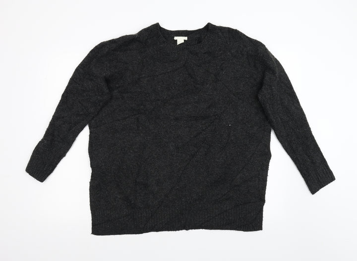 H&M Womens Black  Knit Pullover Jumper Size M