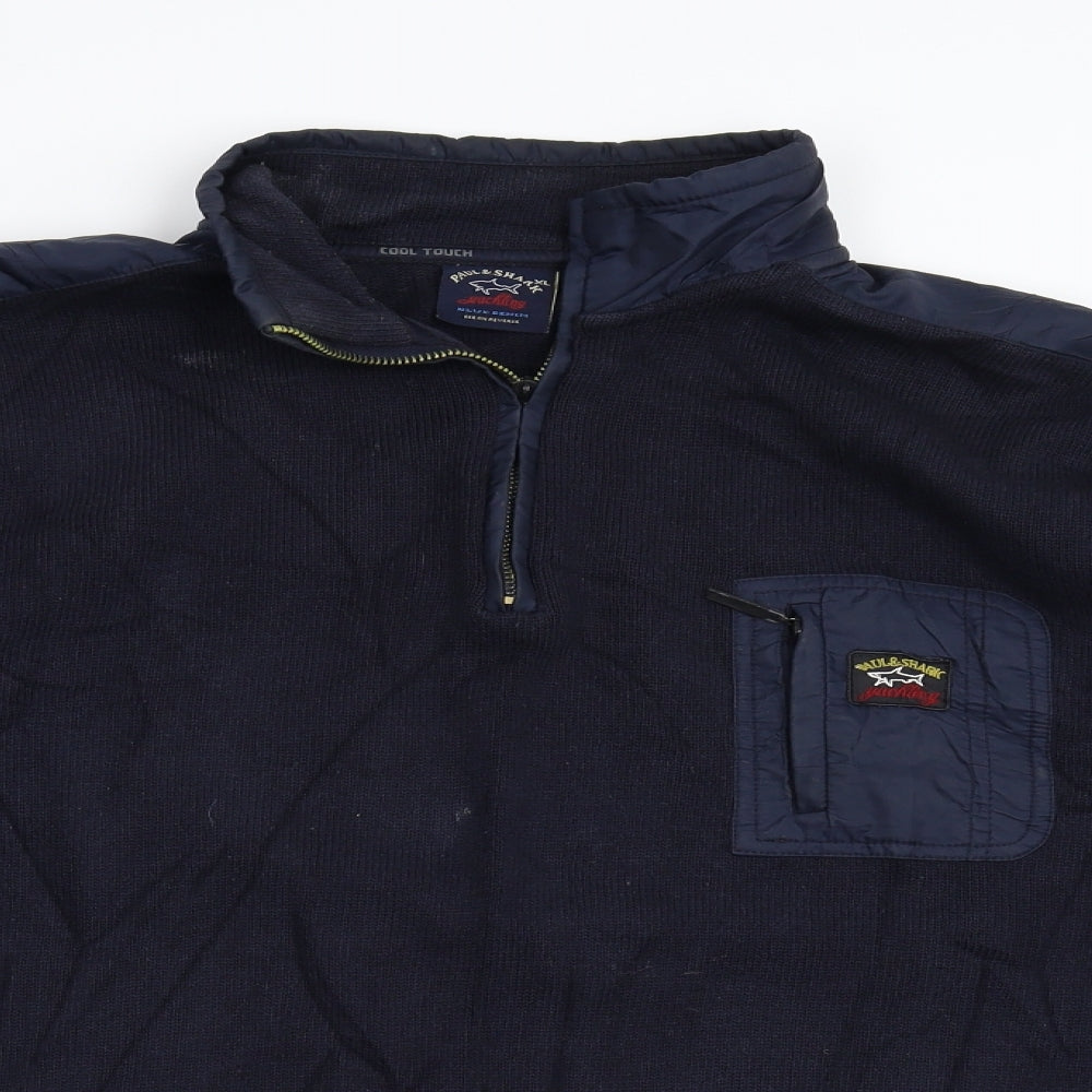 Paul & Shark Mens Blue   Henley Jumper Size XL