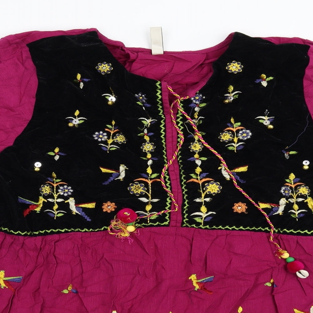Ethnic by Outfitters Womens Pink Geometric  Tunic Blouse Size M  - Ethnic