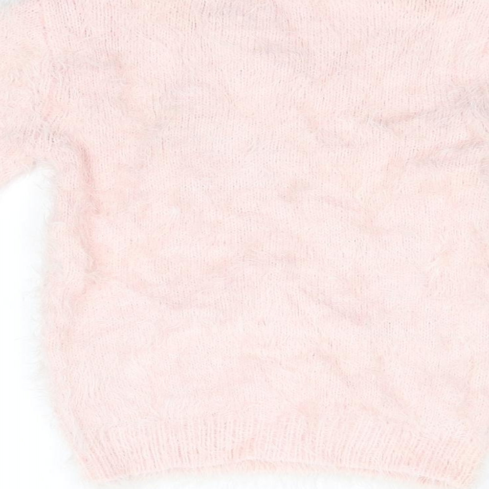Primark Girls Pink  Knit Pullover Jumper Size 3-4 Years  - Unicorn