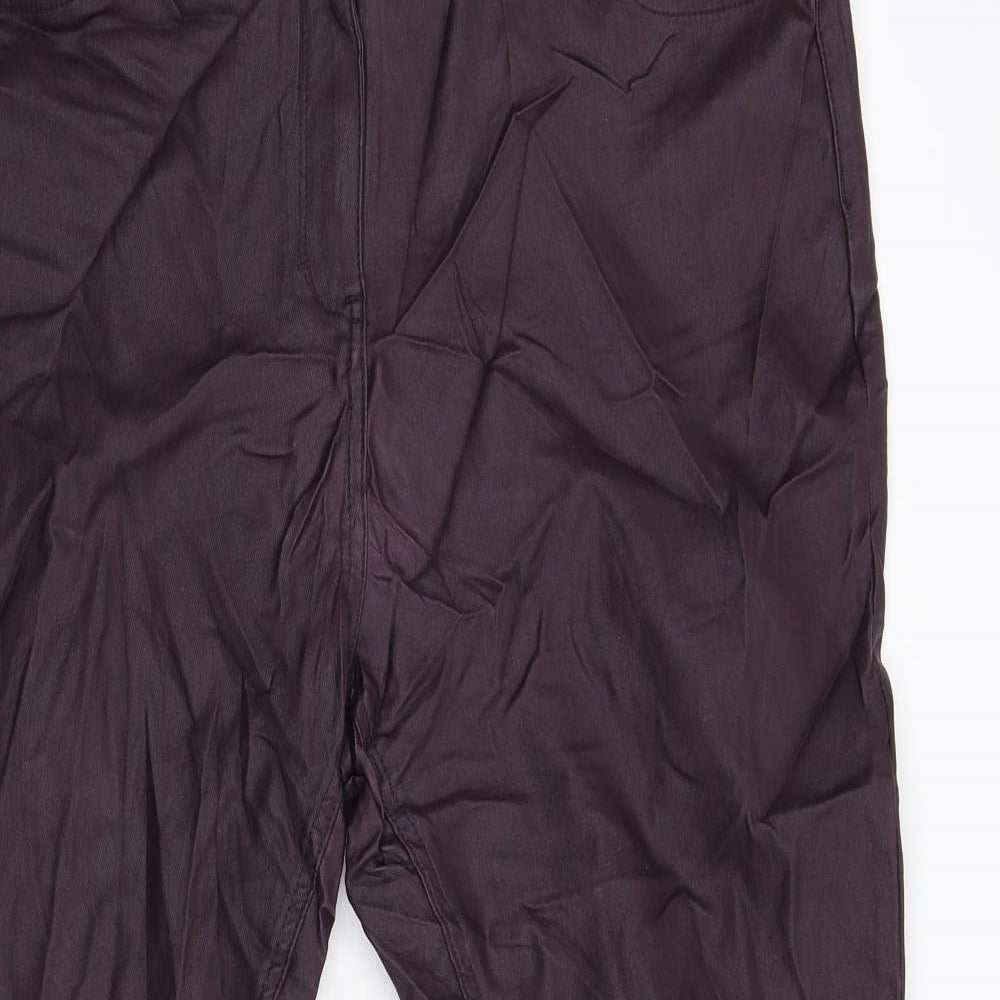 M&Co Womens Red   Trousers  Size 18 L28 in - Wet Look