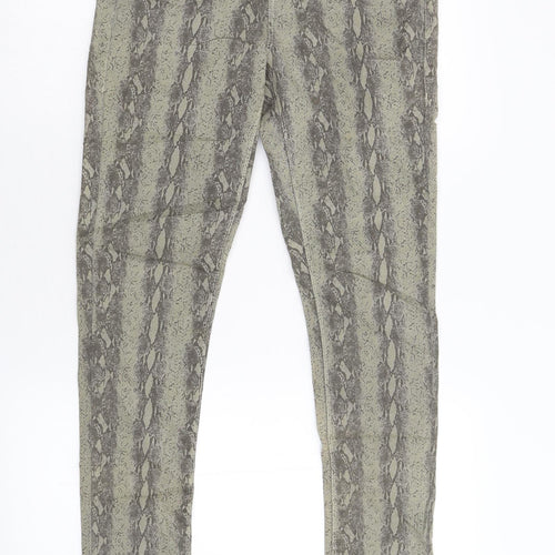 Topshop Womens Beige Animal Print  Trousers  Size 28 L30 in