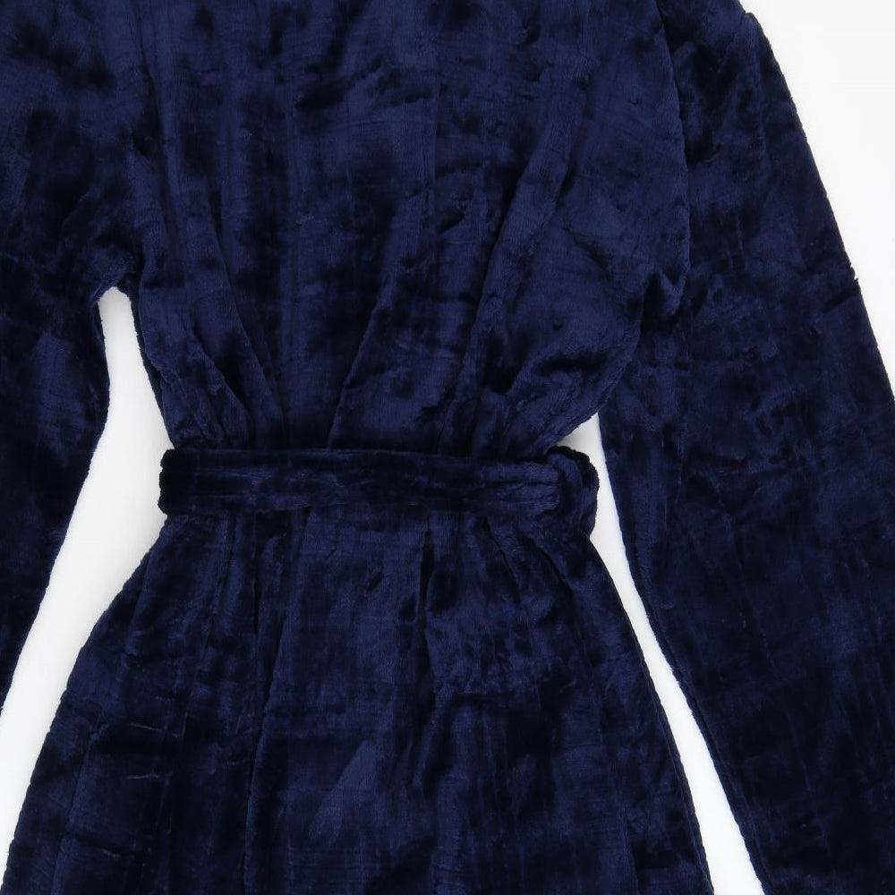 Hudson Bay Mens Blue  Fleece  Gown Size L