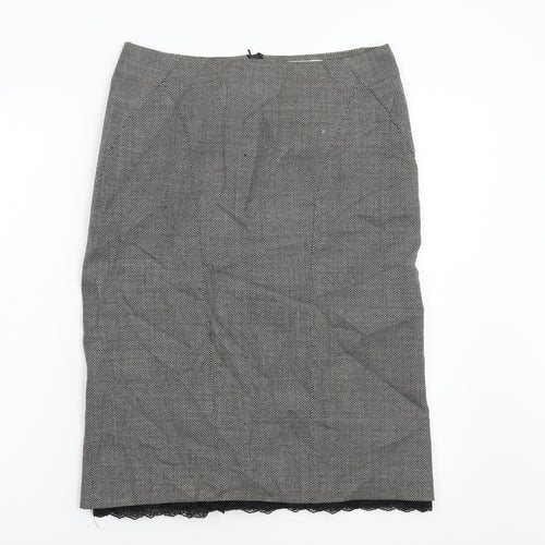 NEXT Womens Black   Straight & Pencil Skirt Size 12  - Lace Hem