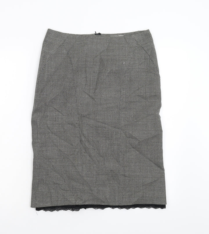 NEXT Womens Black Straight & Pencil Skirt Size 12 - Lace Hem